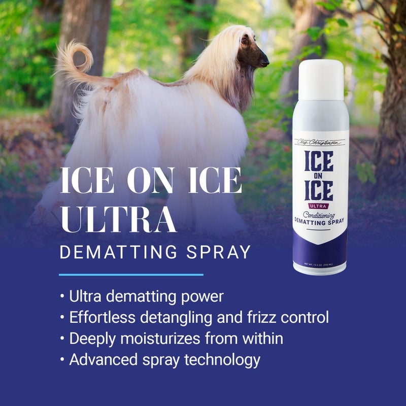 Chris Christensen Ice on Ice Ultra Conditioning Dematting Spray, Dog Conditioner, Groom Like a Professional, Lightweight Formula, Dematts & Detangles, Conditions & Protects, Made in The USA, 13.2oz - Image 2